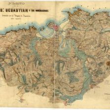 1858ko Donostialdeko mapa. Auzoaren beheko aldea agertzen da eta oso informazio interesgarria eskaintzen du.
