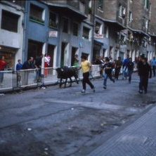 Baztango jaietan ospatutako sokamuturra.

1970. hamarkadan jaiak ugaritu ziren Egia auzoan. Auzune bakoitzak bere jaiak antolatzen zituen: Maddalenak, Koruko Ama Birjina, Baztan, San Francisco Javier.
Baztan kaleak (garai hartan Etorbidea zena) nortasun propioa eta auzo-harreman oso aberatsak izan zituen hasieratik. Irailean, San Migelen inguruan, jai propioak antolatzen zituzten. Berbenak, musika emanaldiak, herri bazkaria… eta soka muturra. Argazki hauetan Baztango azken jaietako sokamuturra izango litzatekeena agertzen da. 1981ean jaiak desagertu ziren. Herriko beste jai batzuk ere desagertu ziren eta hurrengo urtean Porrontxoak sortu ziren.
Argazkian ikus daitekeenez, Baztanen tabernak eta denda txikiak zeuden. Kaleak bizitza propioa zuen.